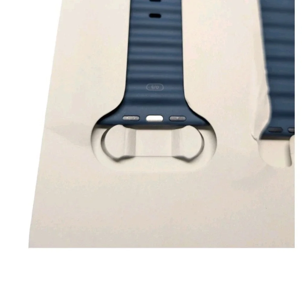 Nn9-O Apple Watch Strap 49mm Blue Ocean Band Natural Titanium Finish OEM